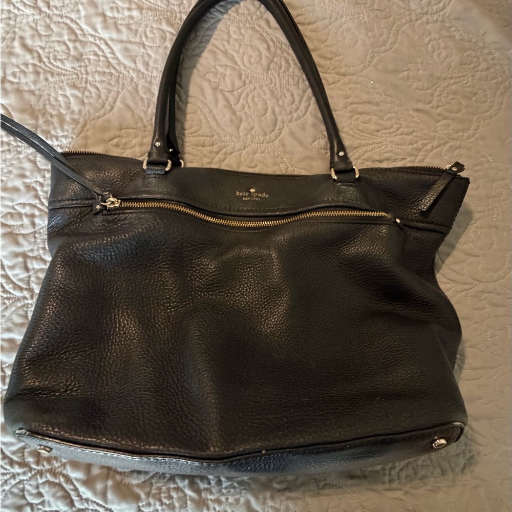 Kate Spade Black Pebbled medium sized Leather Tote